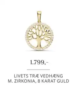 Vibholm LIVETS TRÆ VEDHÆNG M. ZIRKONIA, 8 KARAT GULD tilbud