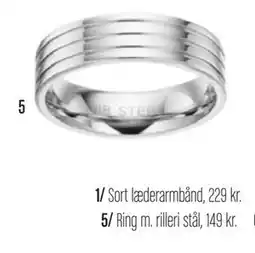 Vibholm Ring m. rilleri stål tilbud