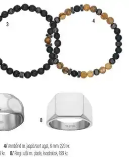 Vibholm Armbånd m. jaspis/sort agat tilbud