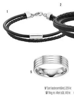 Vibholm Sort læderarmbånd tilbud