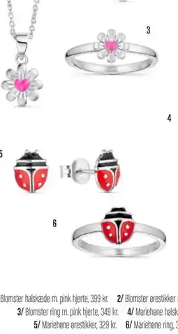 Vibholm Blomster ring m. pink hjerte tilbud