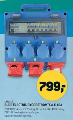 XL-BYG Blue Electric byggestromtavle 16a tilbud
