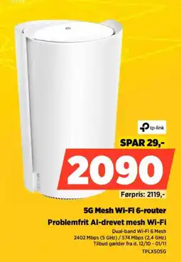 Power tp-link 5G Mesh Wi-Fi 6-router tilbud