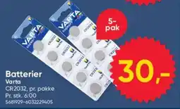 BigDollar Varta Batterier CR2032 tilbud