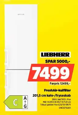 Power Liebherr 201,5 cm køle-/fryseskab tilbud