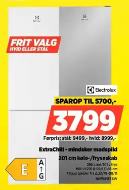 Power Electrolux 201 cm køle-/fryseskab tilbud