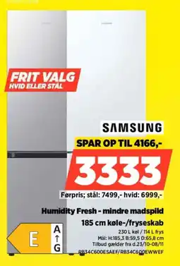 Power Samsung 185 cm køle-/fryseskab tilbud