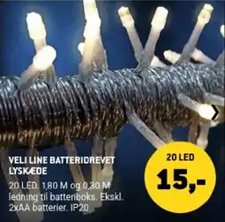 XL-BYG Veli Line batteridrevet lyskæde tilbud