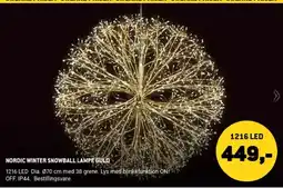 XL-BYG Nordic Winter Snowball Lampe Guld tilbud