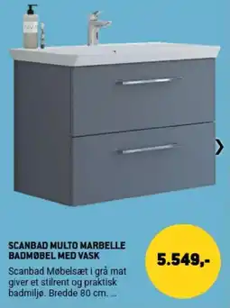 XL-BYG Scanbad Multo Marbelle Badmøbel med Vask tilbud