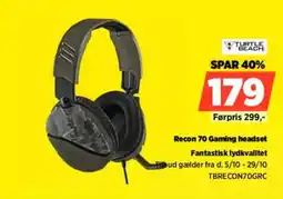 Power Turtle Beach Recon 70 Gaming headset tilbud