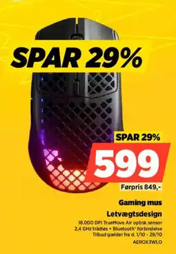 Power Aerox3wlo Gaming mus tilbud