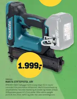 XL-BYG Makita Stiftepistol 18V tilbud