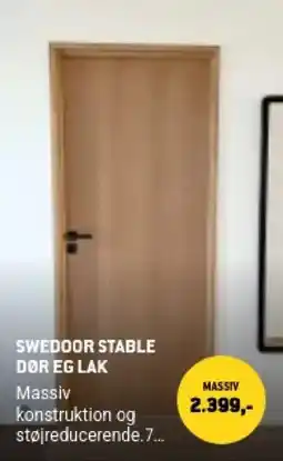 XL-BYG Swedoor Stable Dør Eg Lak tilbud