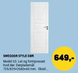XL-BYG Swedoor style dør tilbud