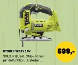 XL-BYG Ryobi stiksav 18v tilbud