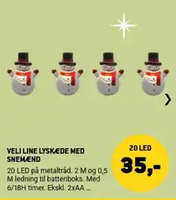 XL-BYG Veli line lyskæde med snemænd tilbud