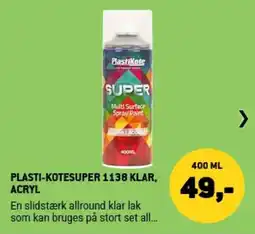 XL-BYG Plasti-Kote super 1138 klar, acryl tilbud