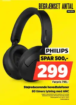 Power Philips Støjreducerende hovedtelefoner tilbud