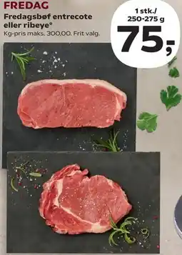 Kvickly Fredagsbøf entrecote eller ribeye tilbud