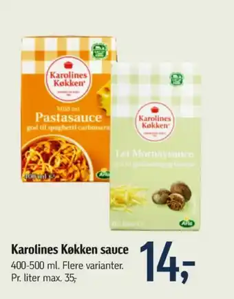 Føtex Karolines sauce flydende tilbud