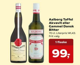 Kvickly Taffel akvavit snaps tilbud