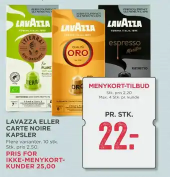 MENY Lavazza kaffekapsler tilbud