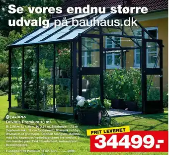 Bauhaus Juliana drivhus tilbud