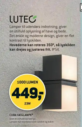 XL-BYG Lutec væglampe tilbud