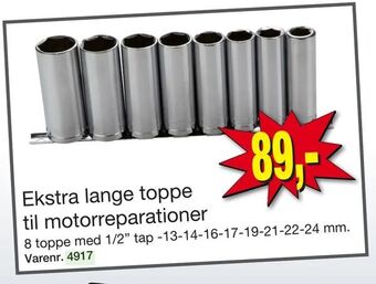 Ekstra lange toppe til motorreparationer