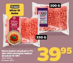 Netto Netto hakket oksekød / GO økologisk hakket oksekød tilbud