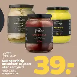 Netto Salling Princip marineret/krydret/karrysild tilbud