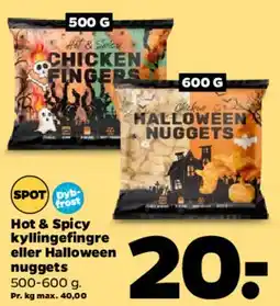 Netto Hot & Spicy kyllingenuggets / Halloween nuggets tilbud