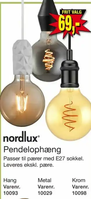 Harald Nyborg Nordlux pendelophæng tilbud