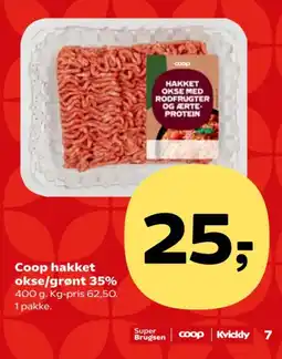 Kvickly Coop hakket okse/grønt tilbud