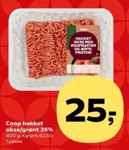 SuperBrugsen Coop hakket okse/grønt 35% tilbud