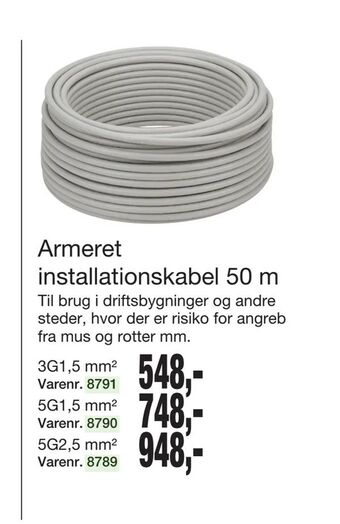 Harald Nyborg Armeret installationskabel 50 m tilbud