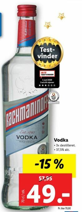 Lidl Rachmaninoff vodka tilbud
