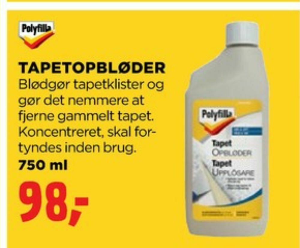 Polyfilla tapetopløser tilbud hos jem & fix