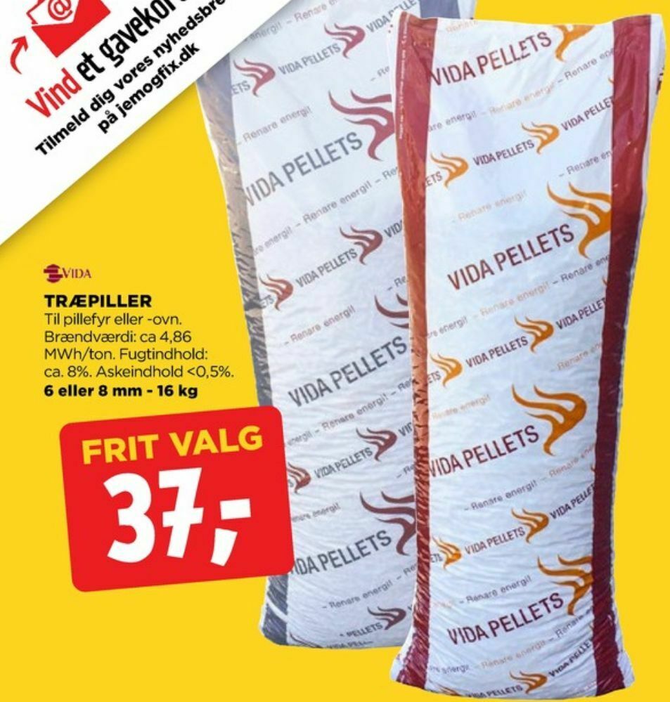 Vida pellets træpiller tilbud hos jem & fix