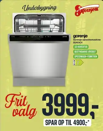 Skousen Gorenje opvaskemaskine tilbud