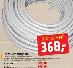 jem & fix Installationskabel (3 x 1,5 mm²) tilbud
