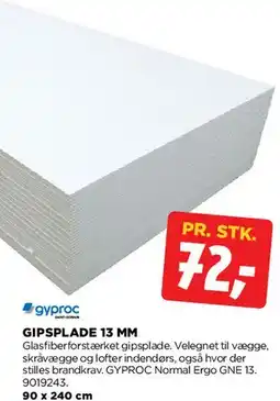 jem & fix Gipsplade 13 mm tilbud