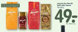 REMA 1000 Lavazza Oro / Merrild kaffe eller instant tilbud