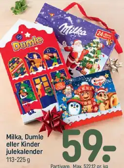 REMA 1000 Milka, Dumle eller Kinder julekalender tilbud