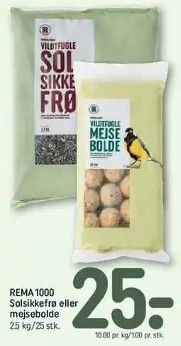 REMA 1000 Solsikkefrø eller mejsebolde tilbud