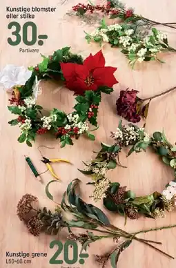 REMA 1000 Kunstige blomster eller stilke tilbud