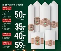 REMA 1000 Bloklys i ren stearin 7x25 cm tilbud