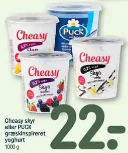REMA 1000 Cheasy skyr / PUCK græskinspireret yoghurt tilbud