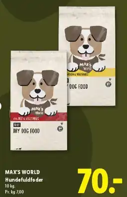 Lidl MAX'S WORLD Hundefuldfoder (tørfoder) tilbud